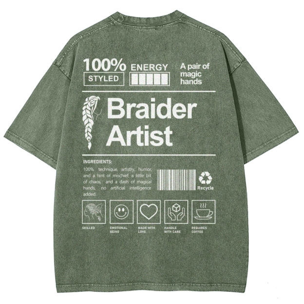 Braider Artist Unisex Fit Washed T-Shirt Customscool
