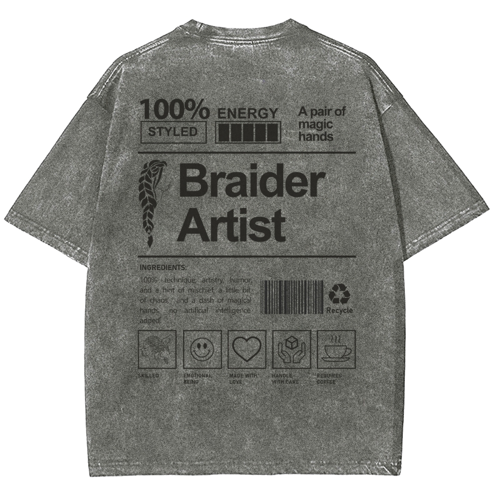 Braider Artist Unisex Fit Washed T-Shirt Customscool
