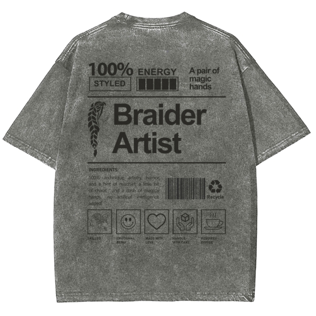 Braider Artist Unisex Fit Washed T-Shirt Customscool