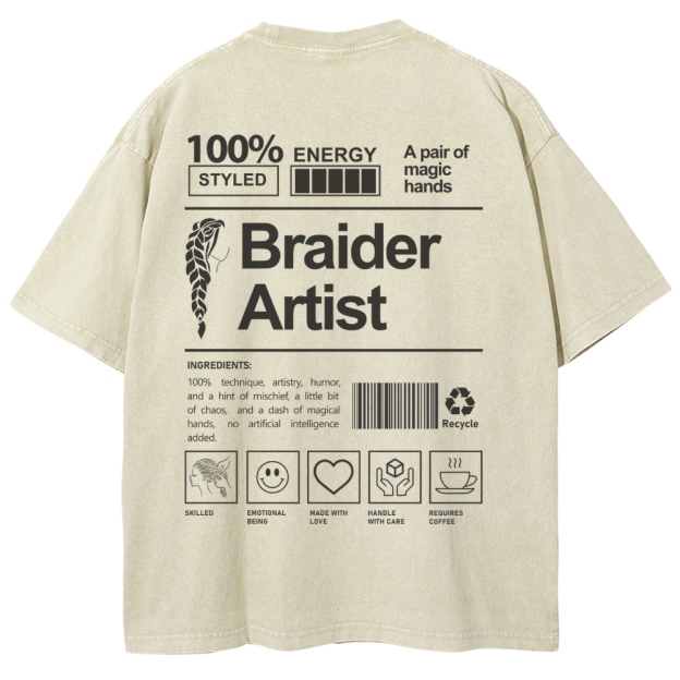 Braider Artist Unisex Fit Washed T-Shirt Customscool