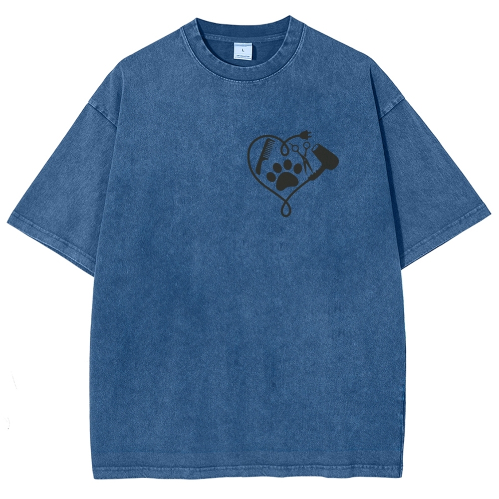 Cat Groomer Unisex Fit Washed T-Shirt Customscool