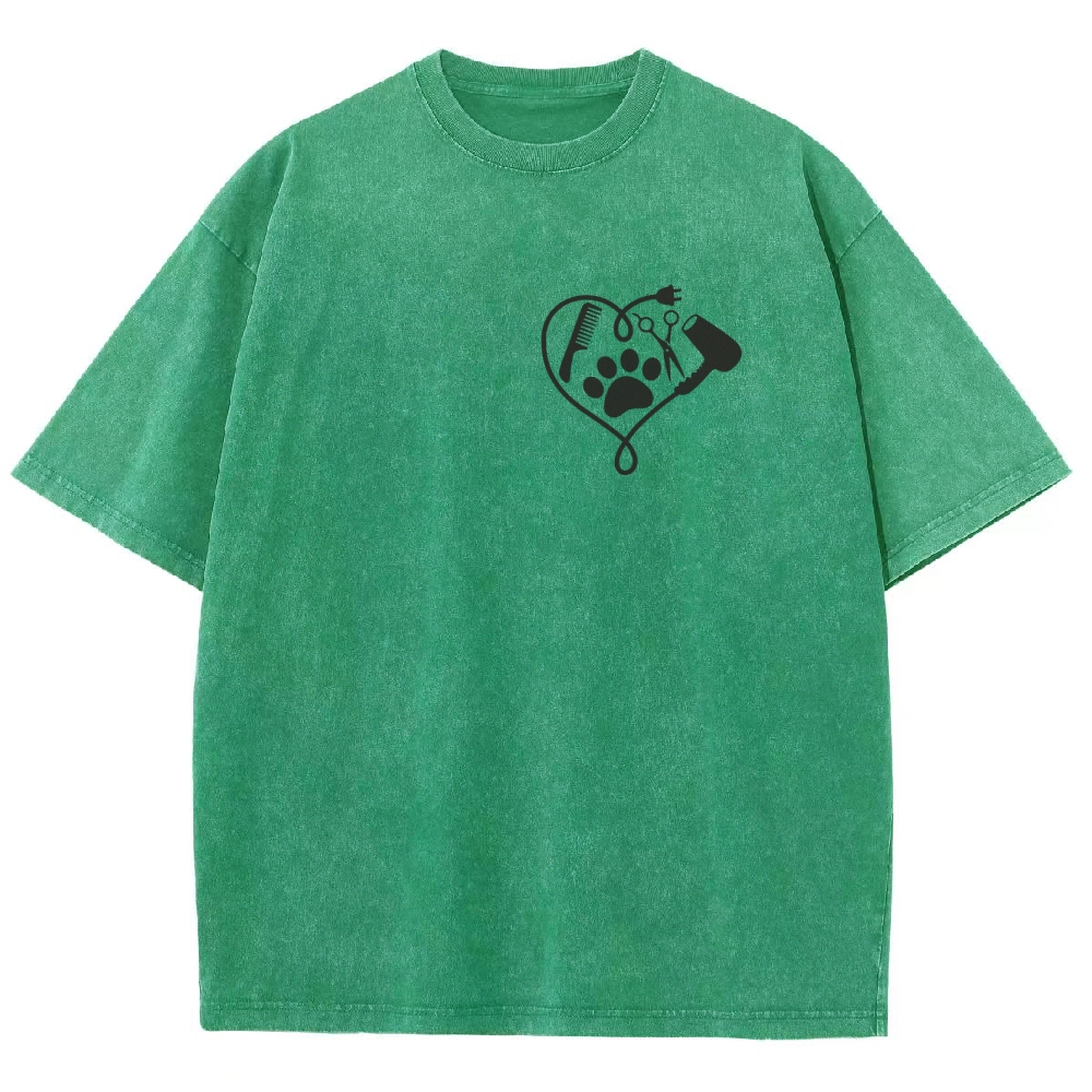 Cat Groomer Unisex Fit Washed T-Shirt Customscool