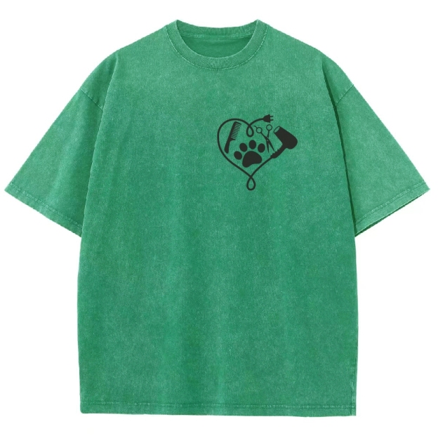 Cat Groomer Unisex Fit Washed T-Shirt Customscool