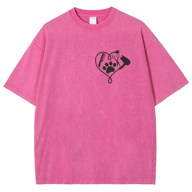 Cat Groomer Unisex Fit Washed T-Shirt Customscool