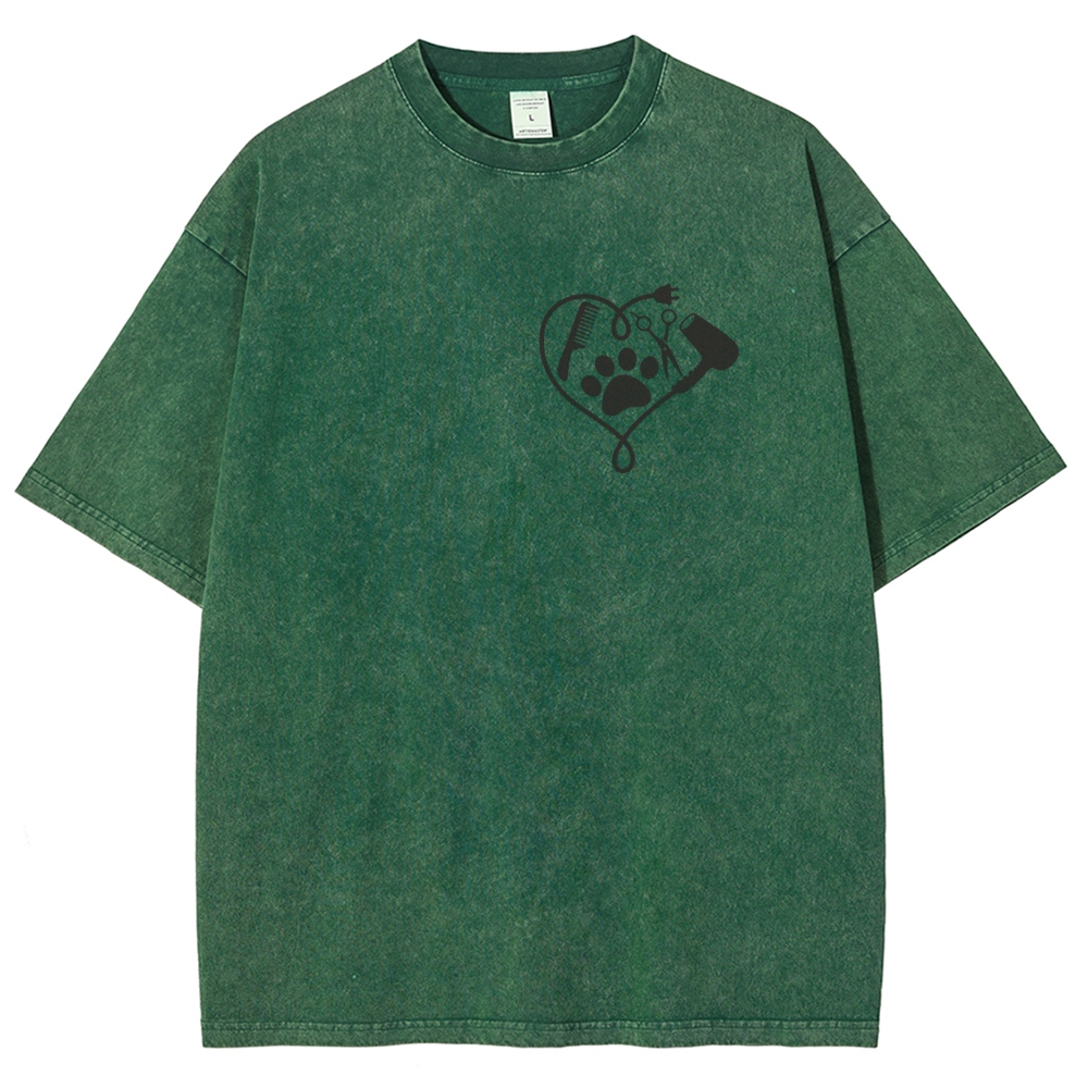 Cat Groomer Unisex Fit Washed T-Shirt Customscool