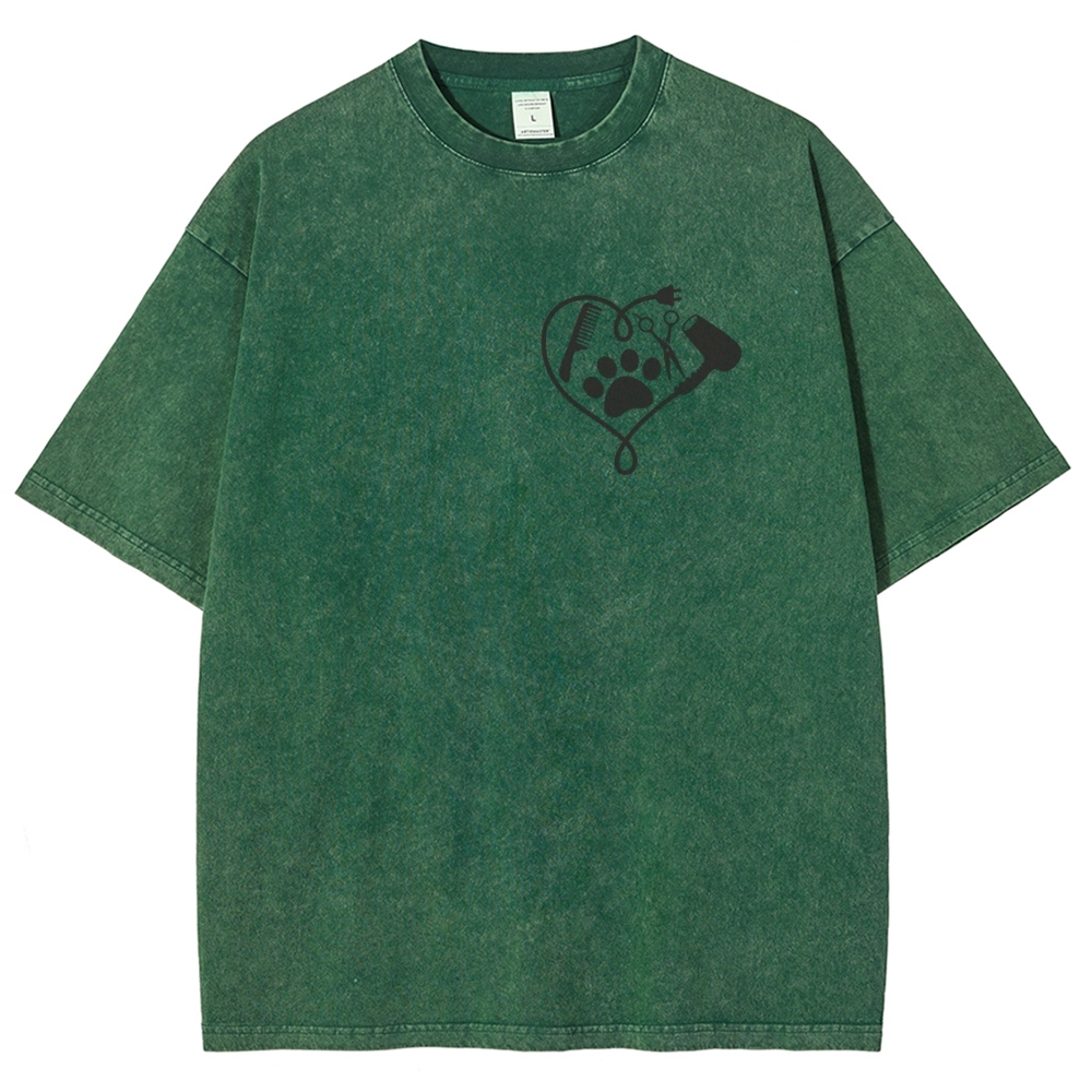 Cat Groomer Unisex Fit Washed T-Shirt Customscool
