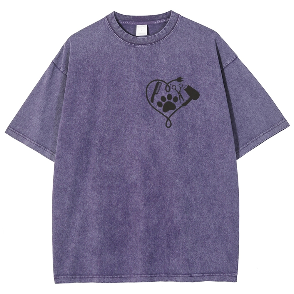 Cat Groomer Unisex Fit Washed T-Shirt Customscool