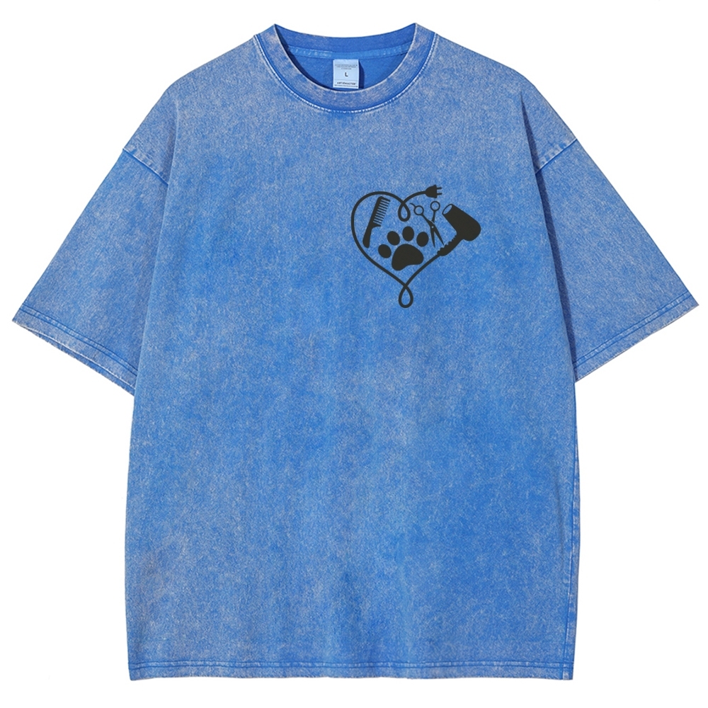 Cat Groomer Unisex Fit Washed T-Shirt Customscool