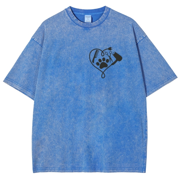 Cat Groomer Unisex Fit Washed T-Shirt Customscool