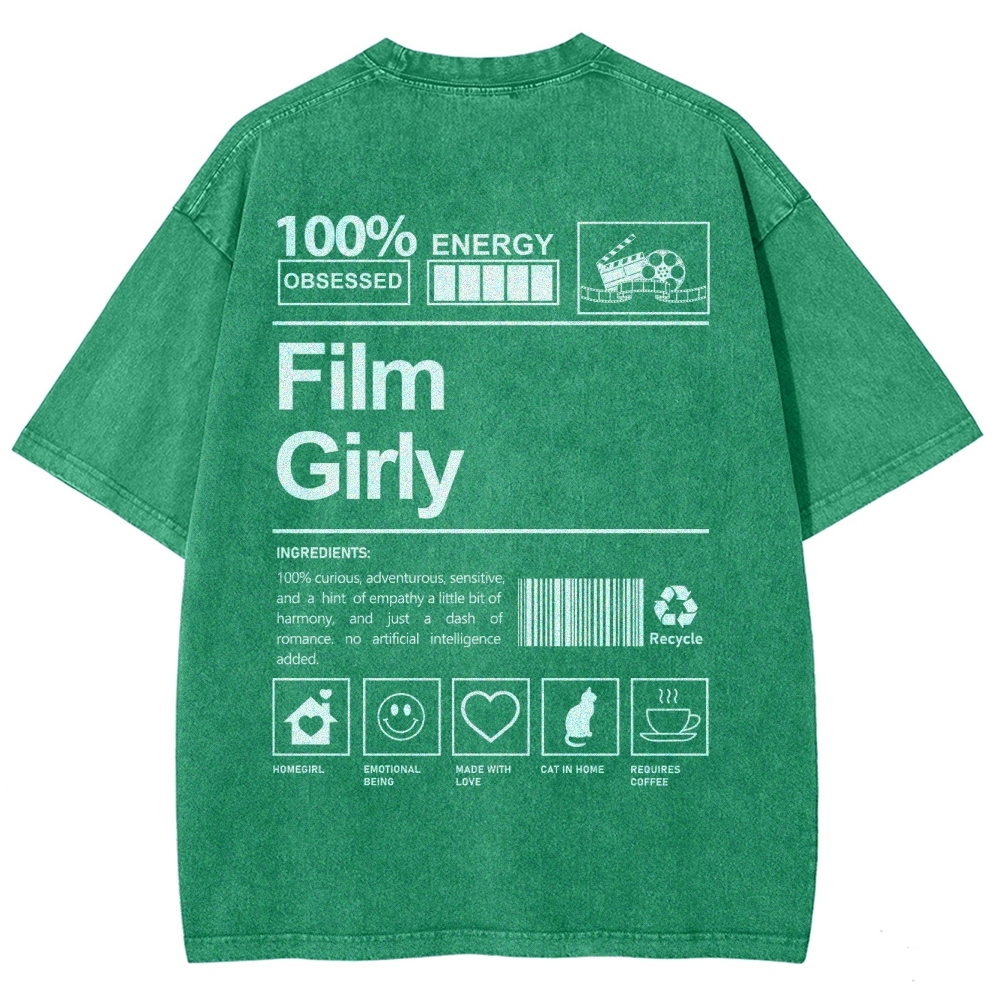 Film Girly Unisex Fit Washed T-Shirt Customscool
