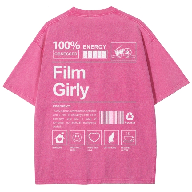 Film Girly Unisex Fit Washed T-Shirt Customscool