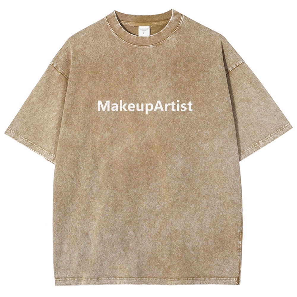 Makeup Artist Addcustom Unisex Fit Washed T-Shirt
