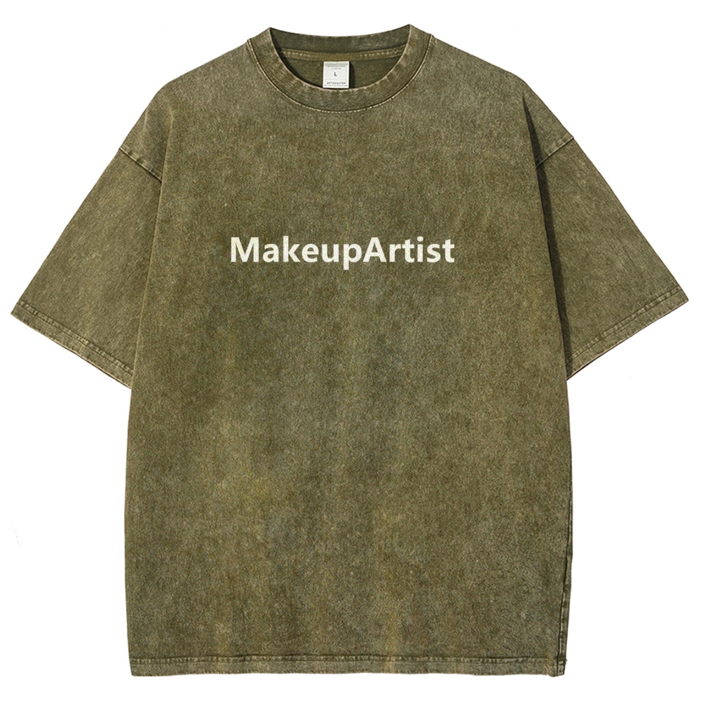 Makeup Artist Addcustom Unisex Fit Washed T-Shirt