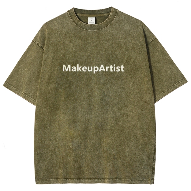 Makeup Artist Addcustom Unisex Fit Washed T-Shirt
