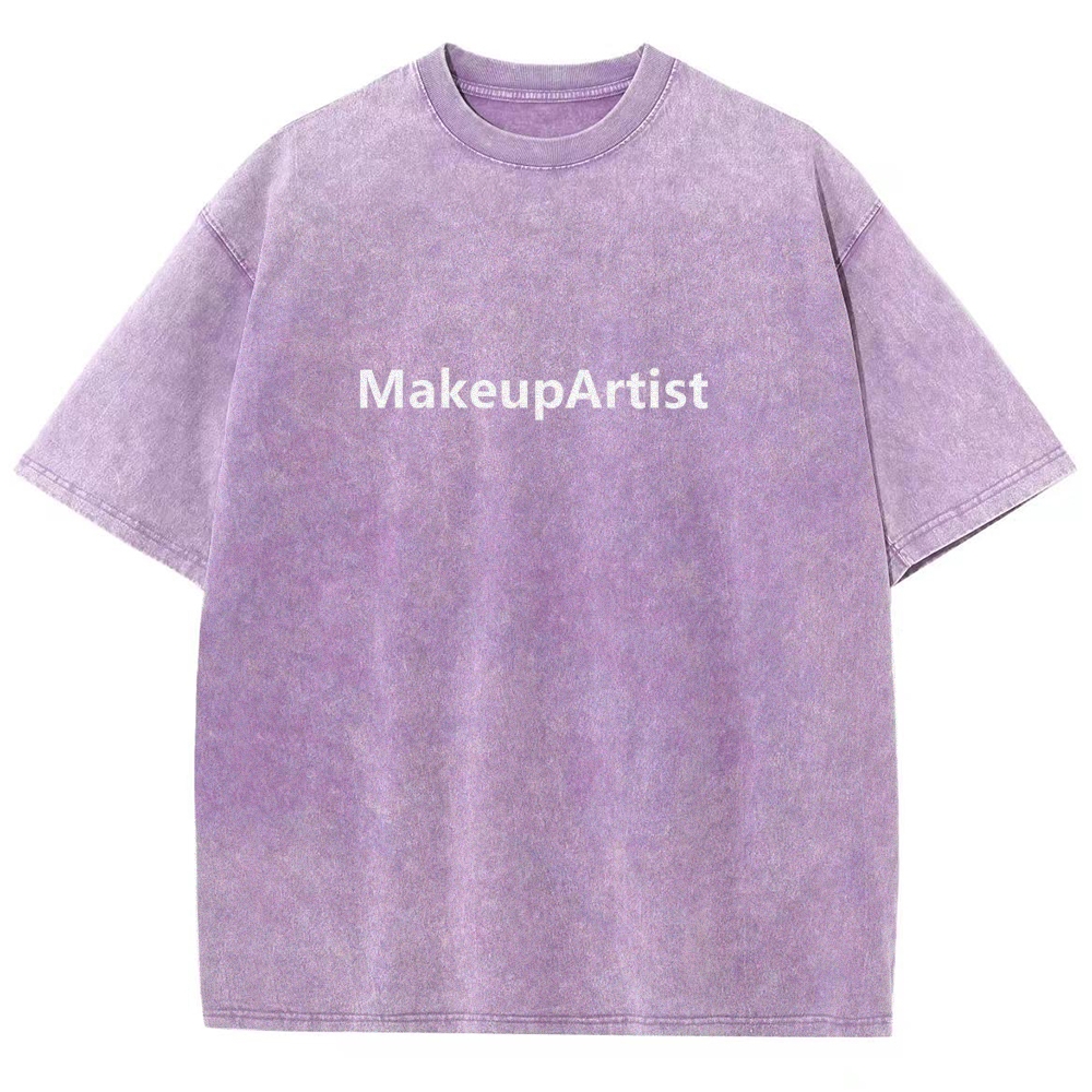 Makeup Artist Addcustom Unisex Fit Washed T-Shirt