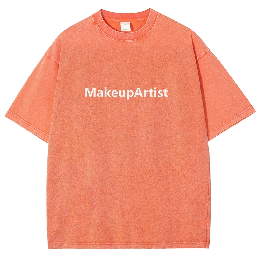 Makeup Artist Addcustom Unisex Fit Washed T-Shirt