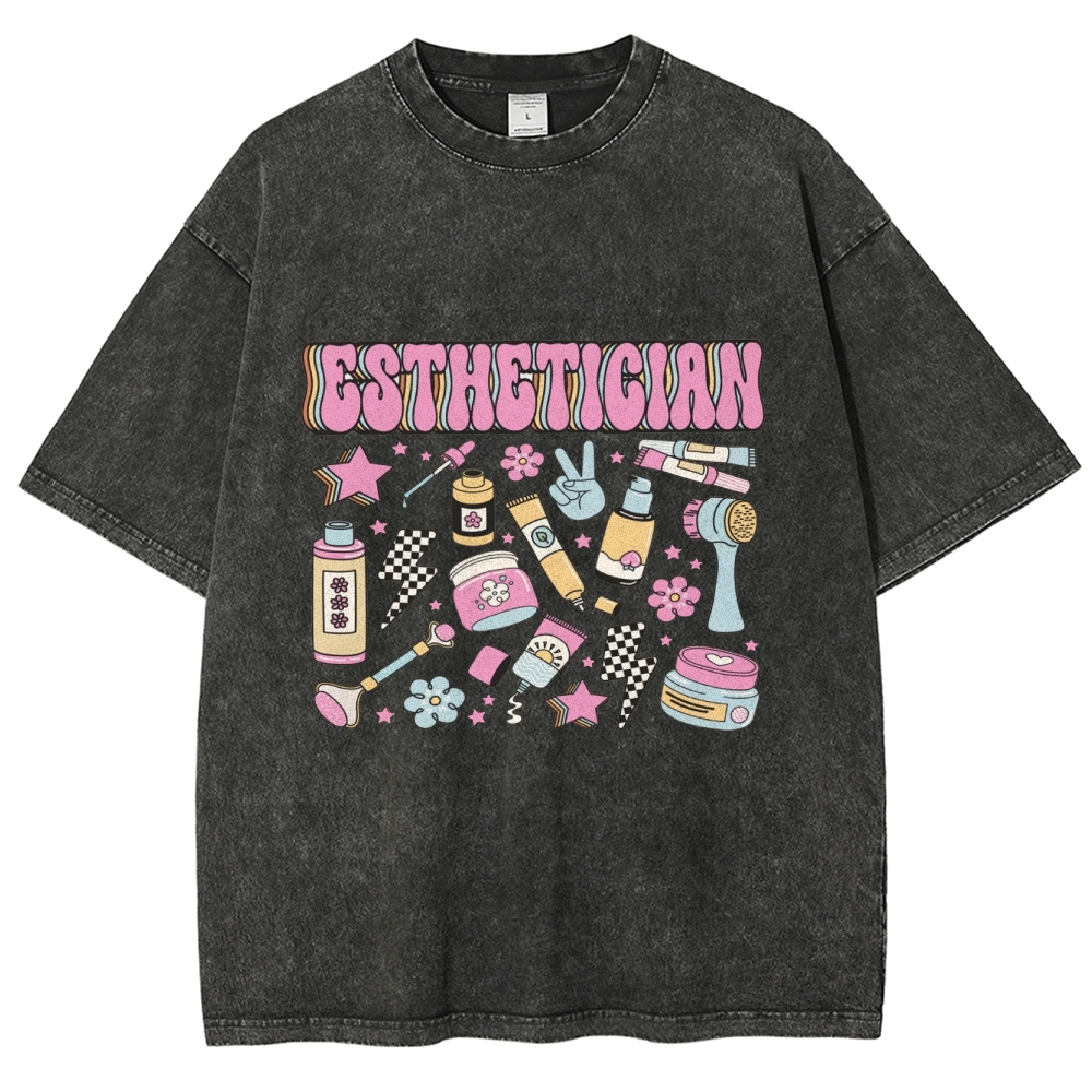 Esthetician Unisex Fit Washed T-Shirt Customscool