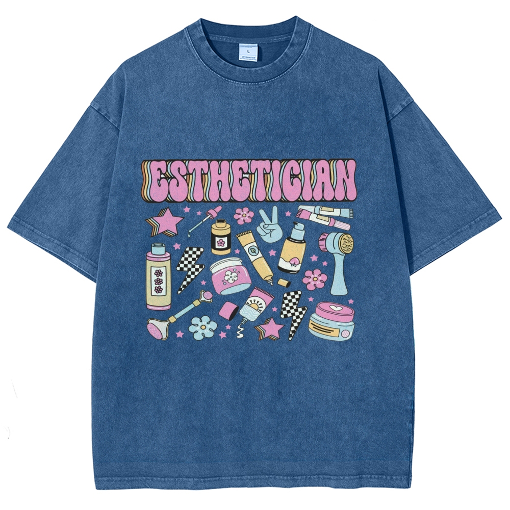 Esthetician Unisex Fit Washed T-Shirt Customscool