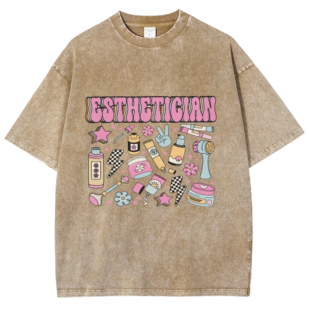 Esthetician Unisex Fit Washed T-Shirt Customscool