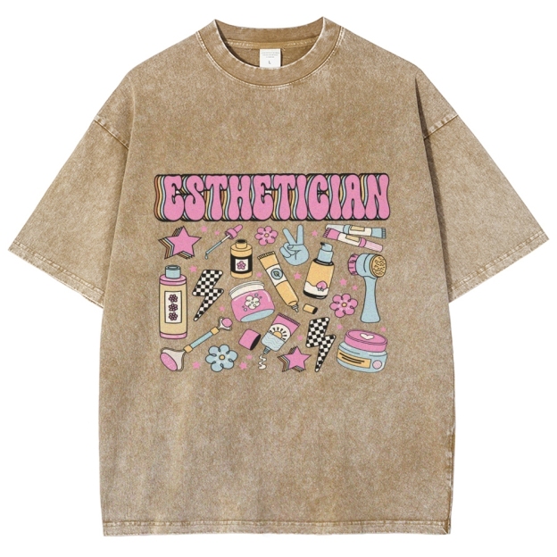 Esthetician Unisex Fit Washed T-Shirt Customscool