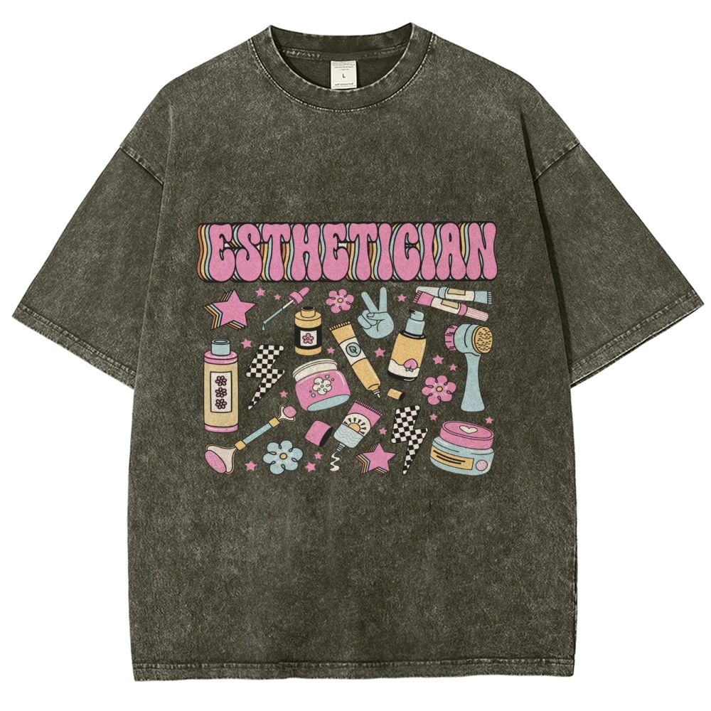 Esthetician Unisex Fit Washed T-Shirt Customscool