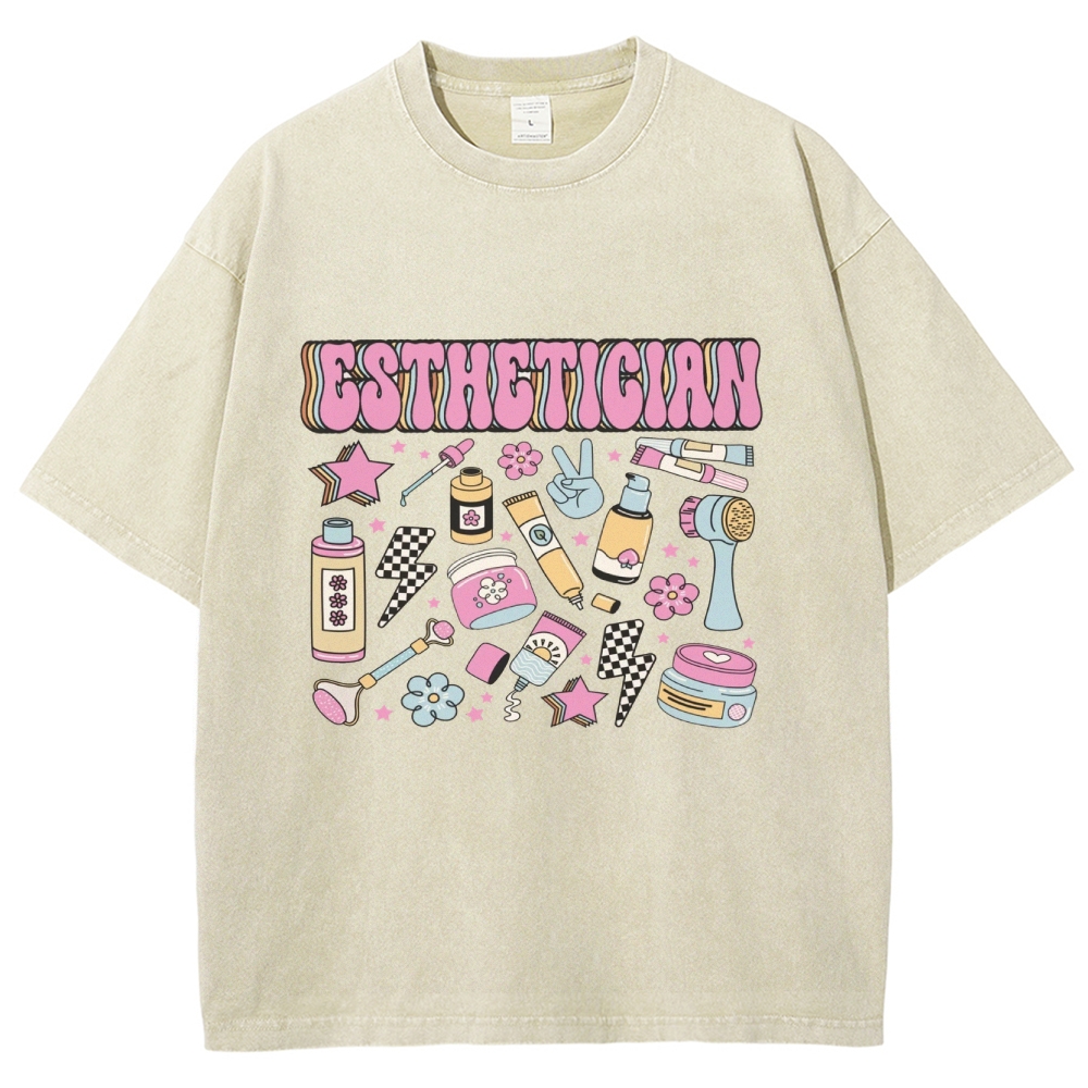 Esthetician Unisex Fit Washed T-Shirt Customscool