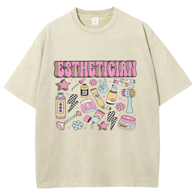 Esthetician Unisex Fit Washed T-Shirt Customscool