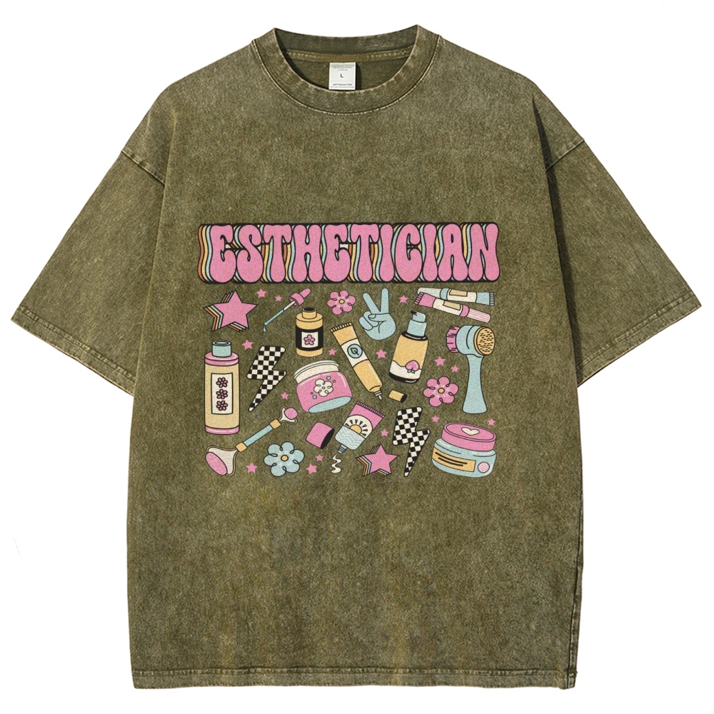 Esthetician Unisex Fit Washed T-Shirt Customscool