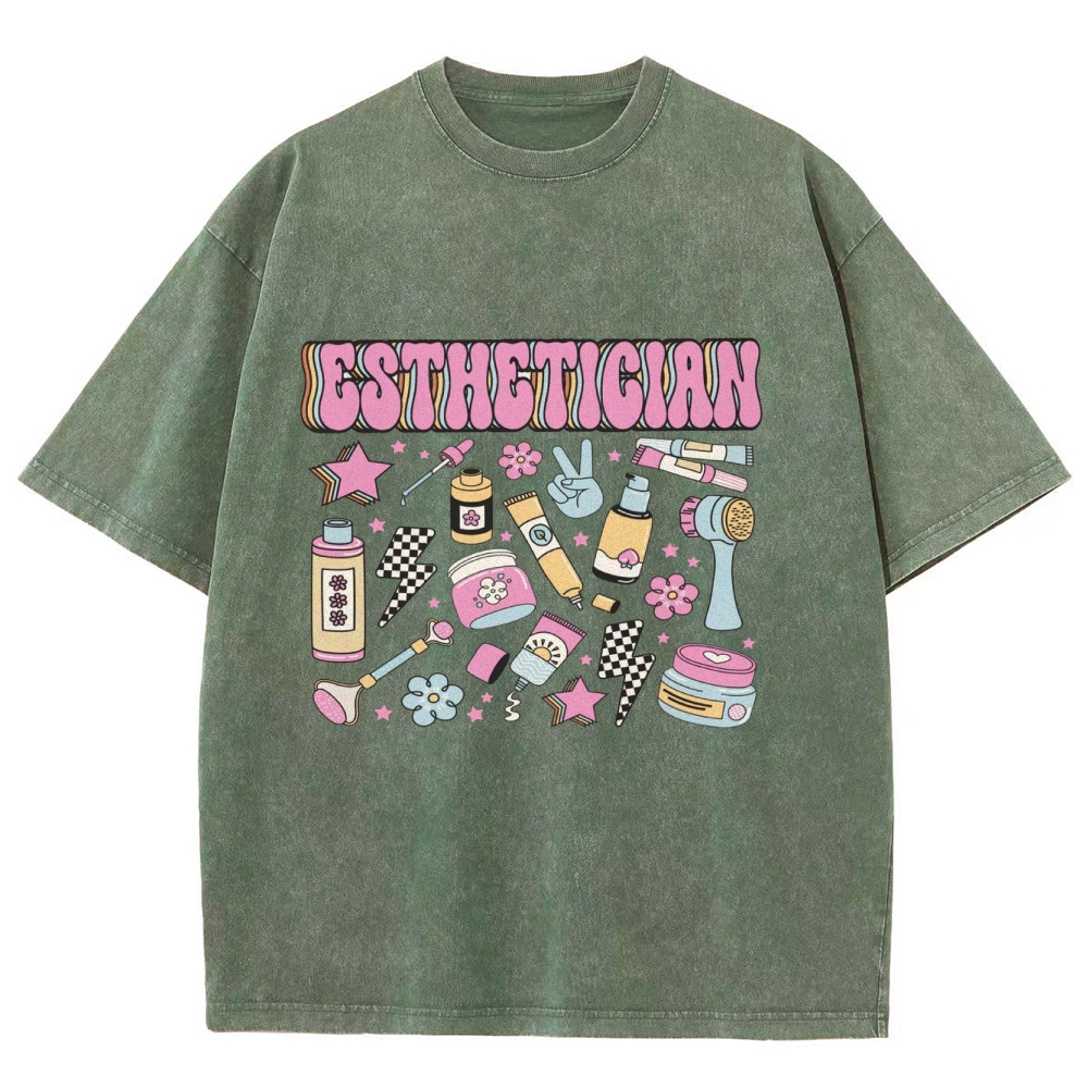 Esthetician Unisex Fit Washed T-Shirt Customscool
