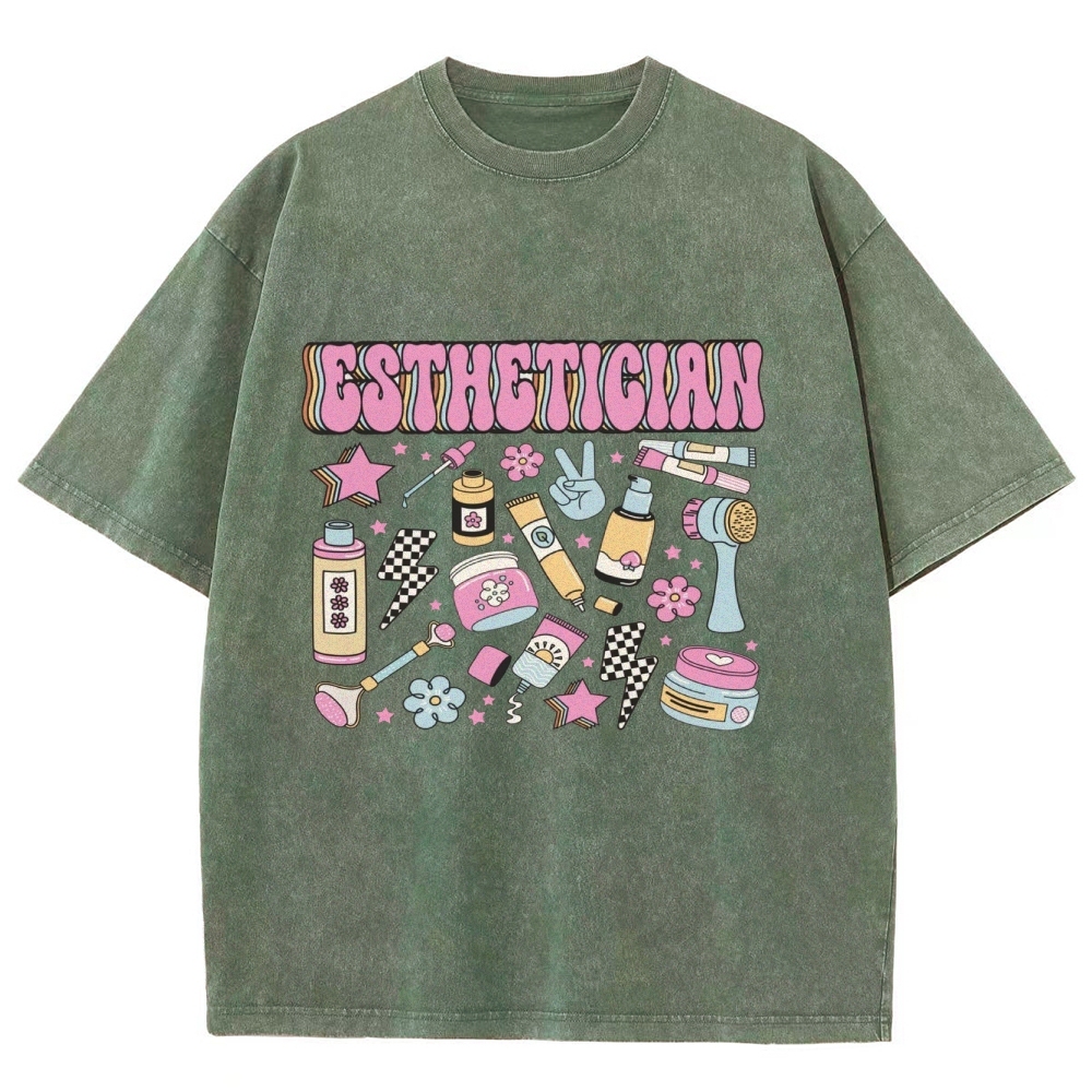 Esthetician Unisex Fit Washed T-Shirt Customscool