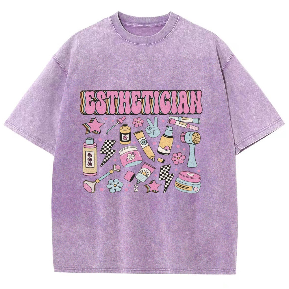 Esthetician Unisex Fit Washed T-Shirt Customscool