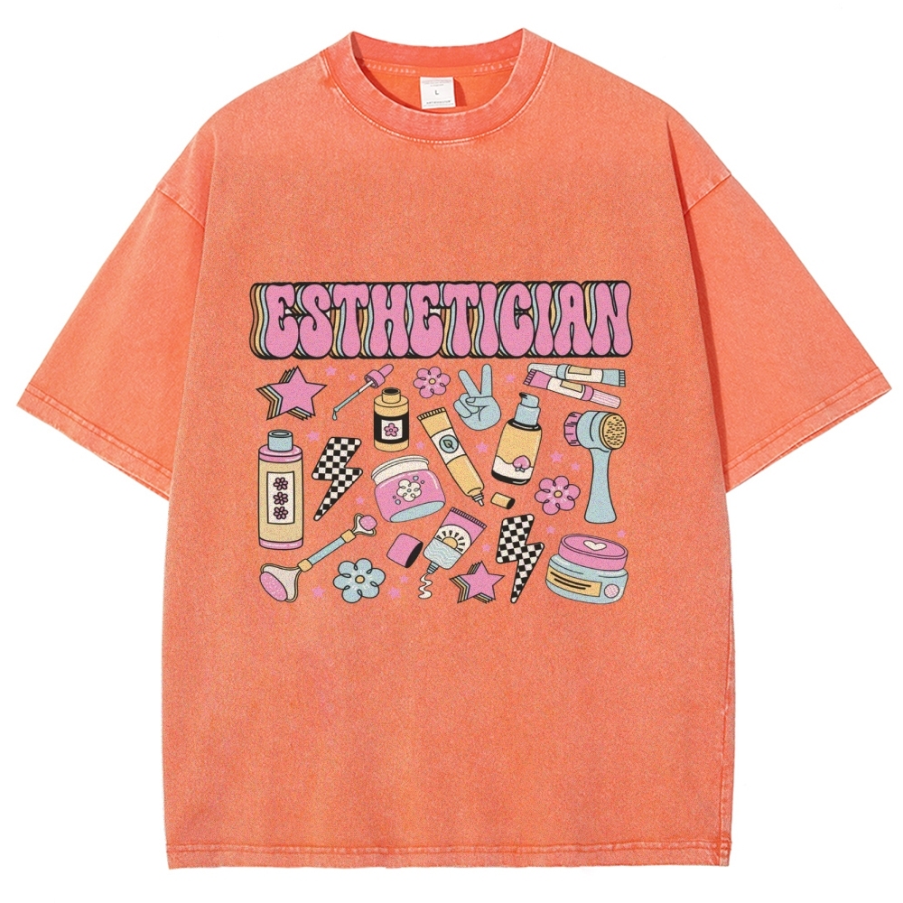 Esthetician Unisex Fit Washed T-Shirt Customscool