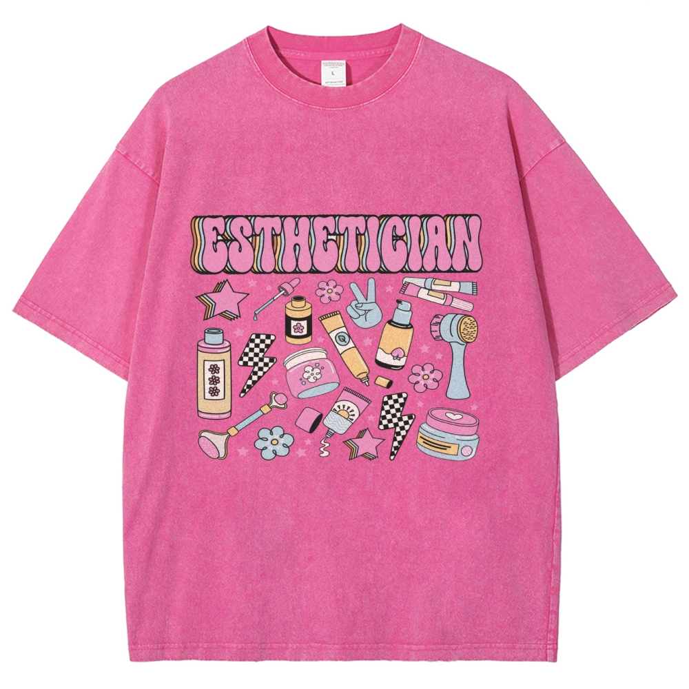 Esthetician Unisex Fit Washed T-Shirt Customscool
