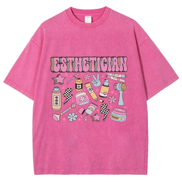 Esthetician Unisex Fit Washed T-Shirt Customscool