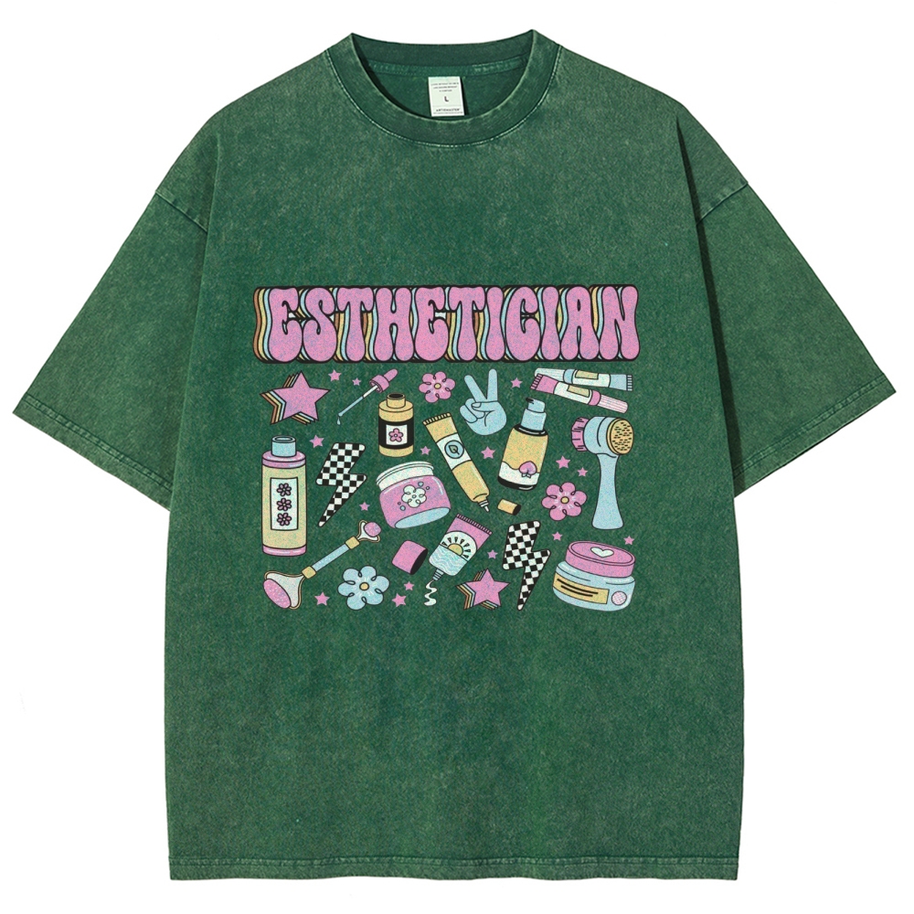 Esthetician Unisex Fit Washed T-Shirt Customscool