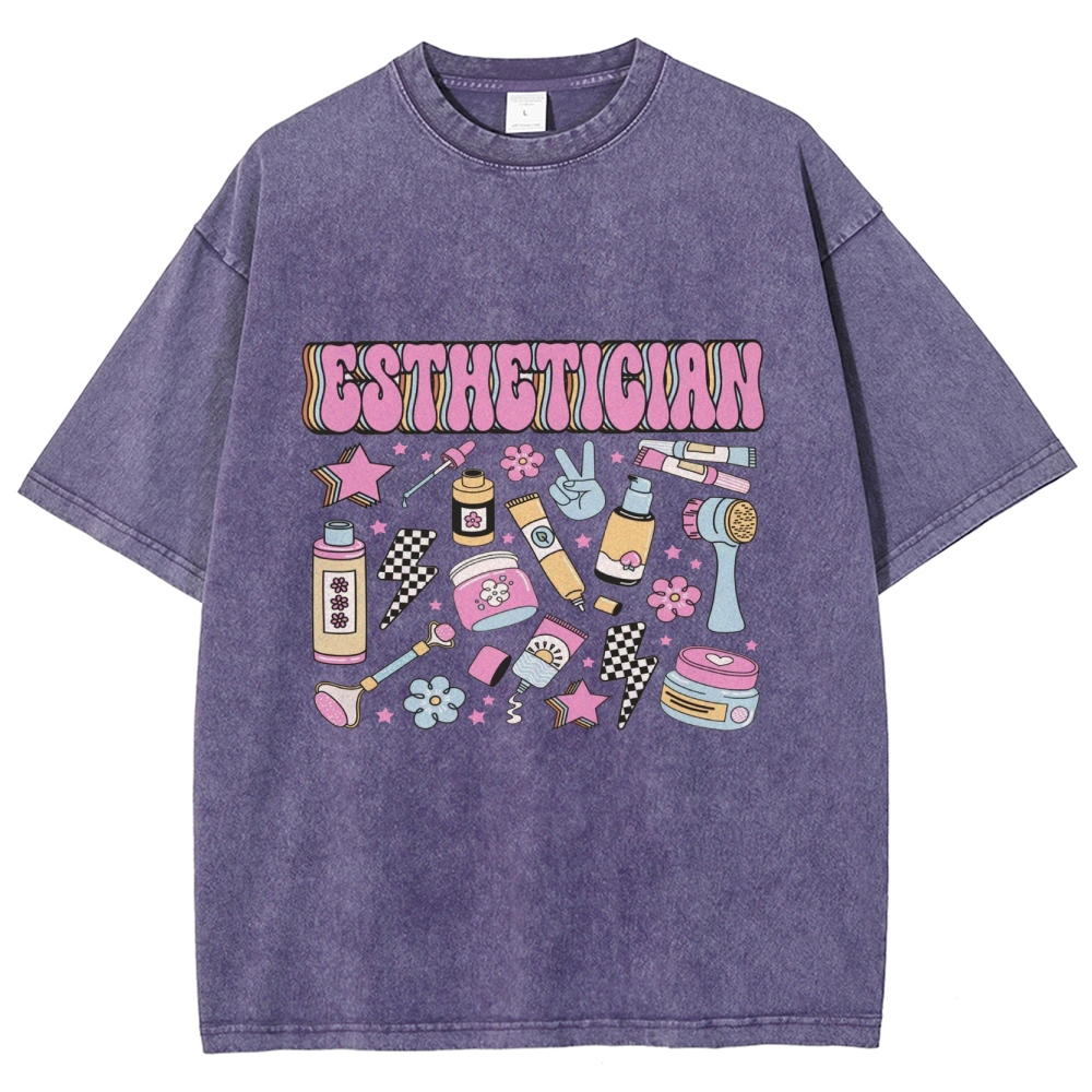 Esthetician Unisex Fit Washed T-Shirt Customscool