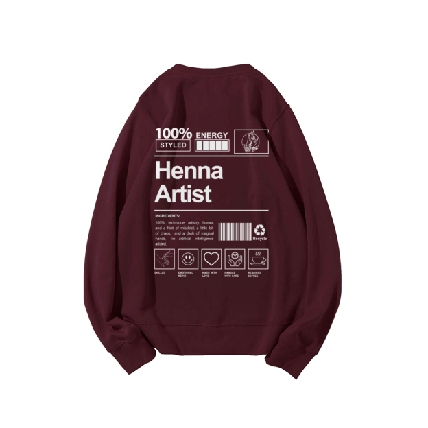 Henna Artist Casual Crewneck Sweatshirt