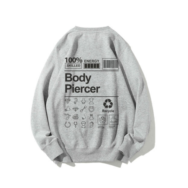 Body Piercer Casual Crewneck Sweatshirt