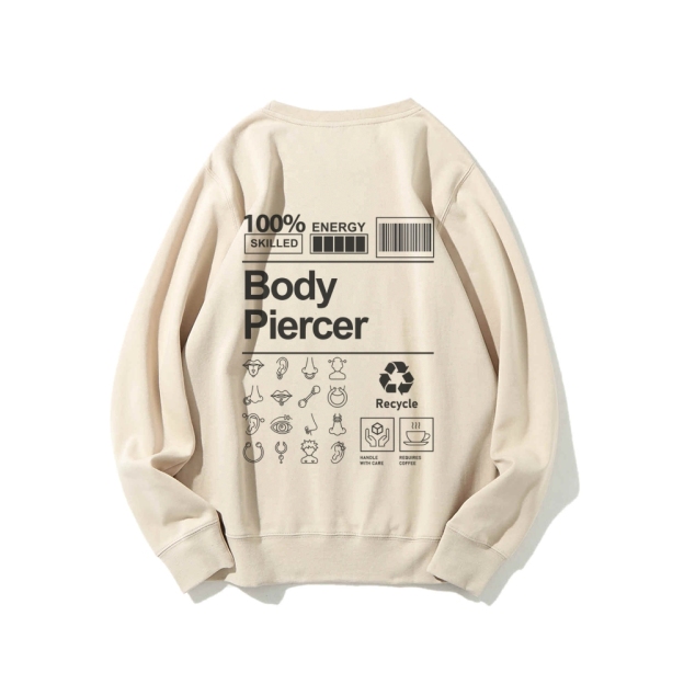 Body Piercer Casual Crewneck Sweatshirt