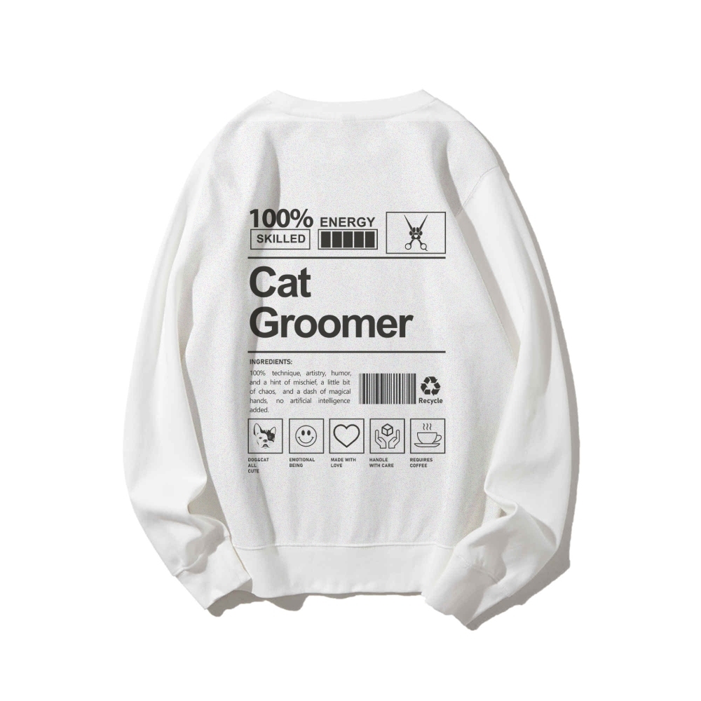 Cat Groomer Casual Crewneck Sweatshirt