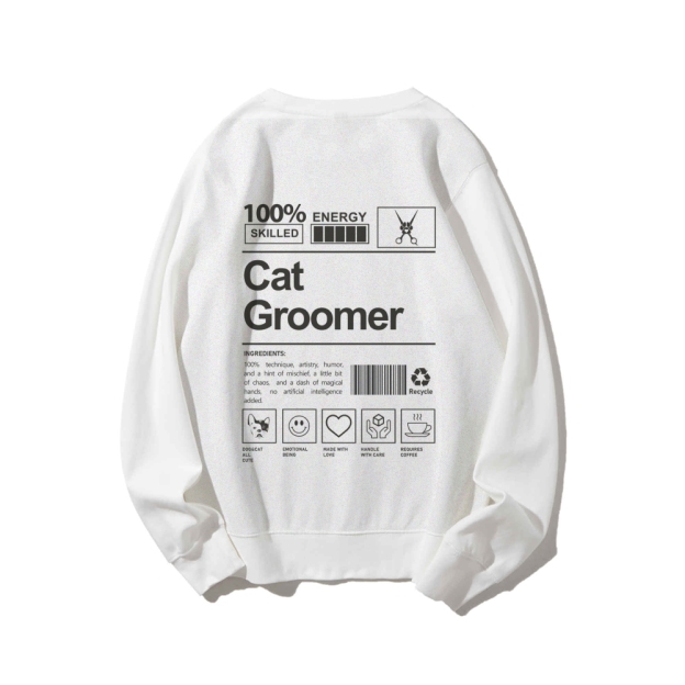 Cat Groomer Casual Crewneck Sweatshirt
