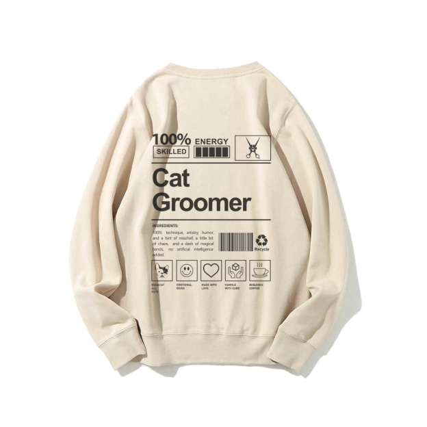 Cat Groomer Casual Crewneck Sweatshirt