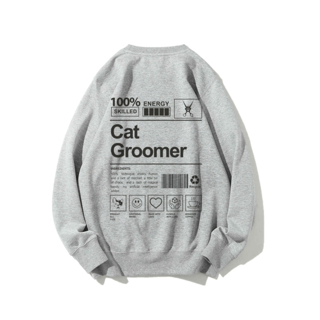 Cat Groomer Casual Crewneck Sweatshirt