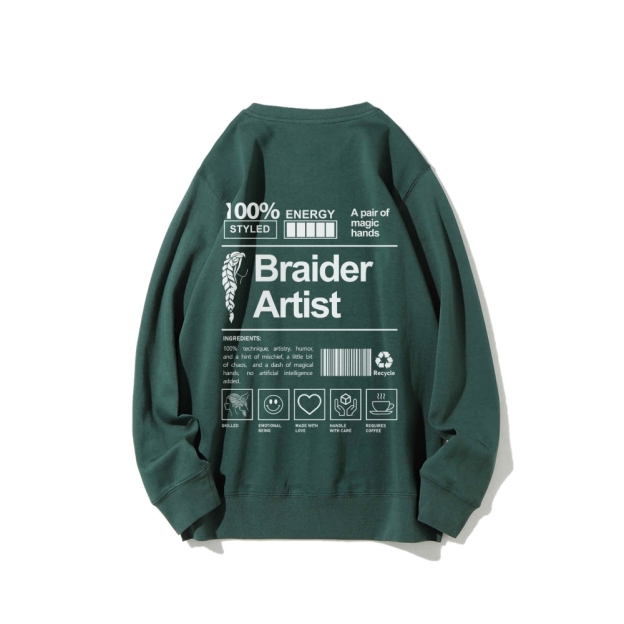 Braider Artist Casual Crewneck Sweatshirt