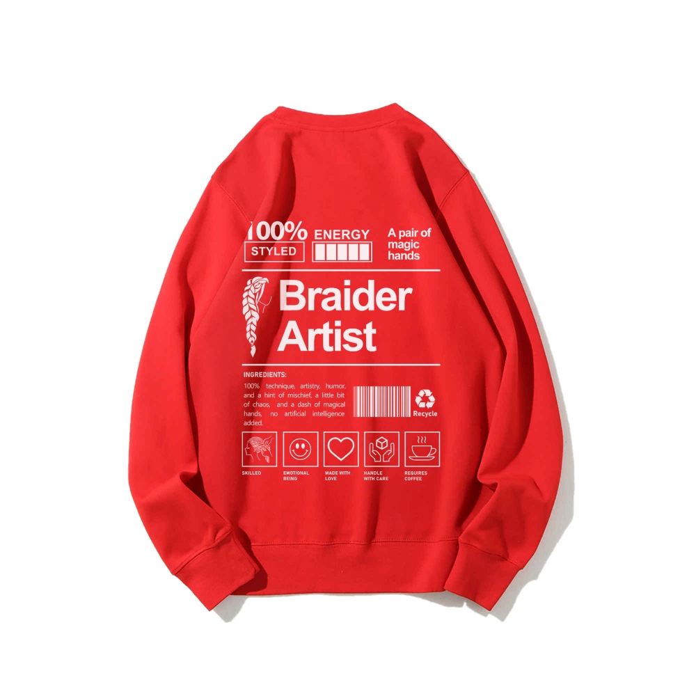 Braider Artist Casual Crewneck Sweatshirt