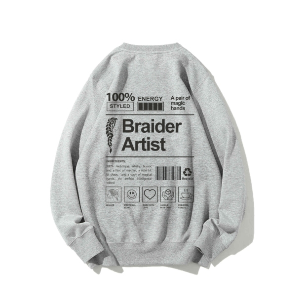 Braider Artist Casual Crewneck Sweatshirt