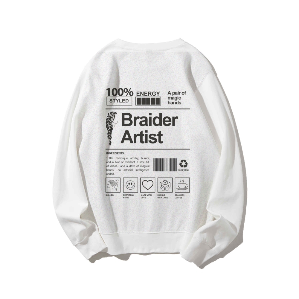 Braider Artist Casual Crewneck Sweatshirt