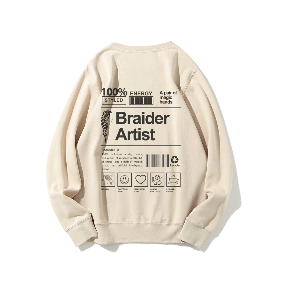 Braider Artist Casual Crewneck Sweatshirt