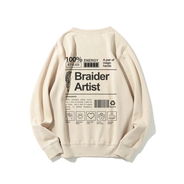 Braider Artist Casual Crewneck Sweatshirt