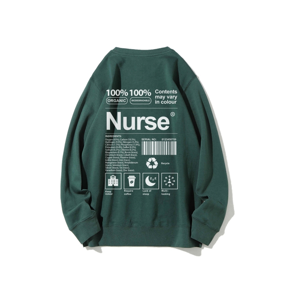 Nurse Casual Crewneck Sweatshirt Customscool